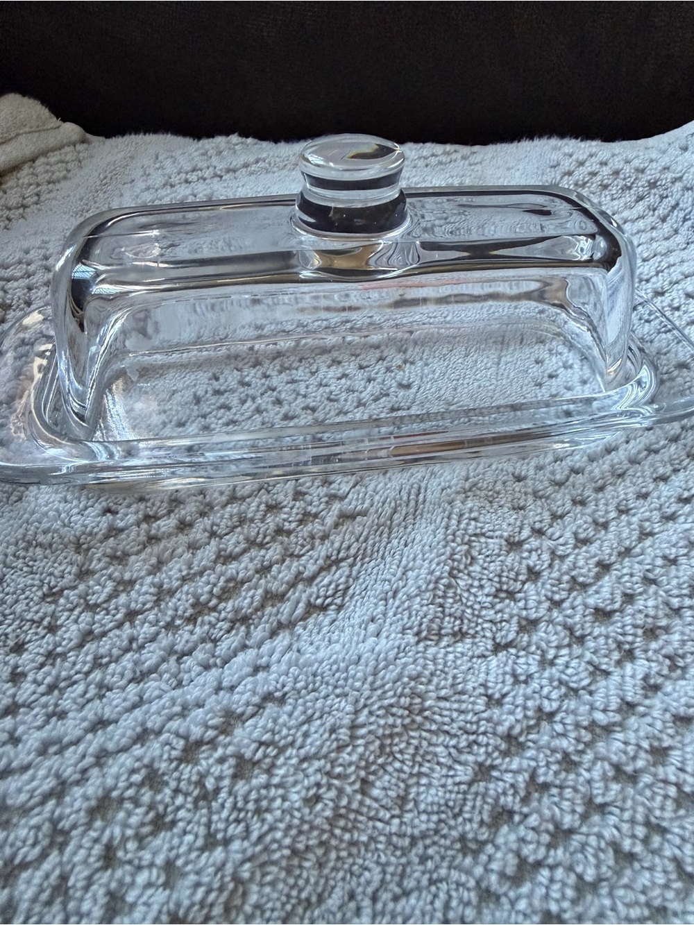Clear Glass Butter Dish with Lid - Classic Clear